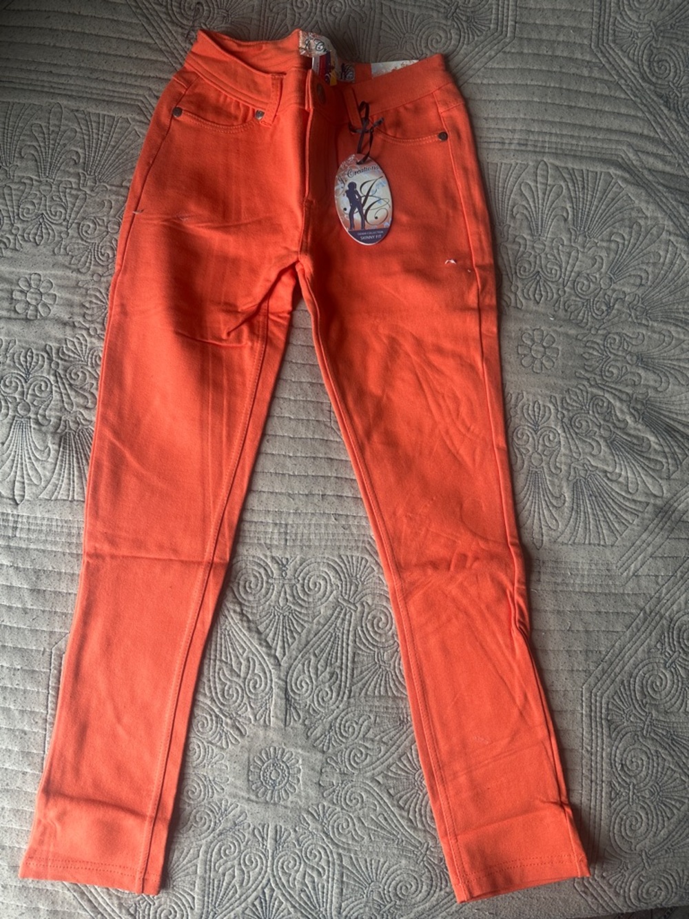 Bold Orange Skinny Jeans for Women - Stretch Slim Fit